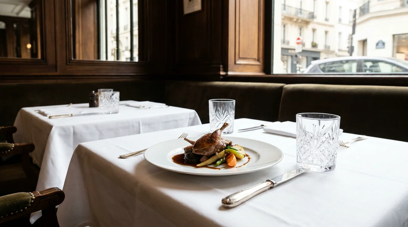 Plat gastronomique raffiné dans un restaurant parisien haut de gamme