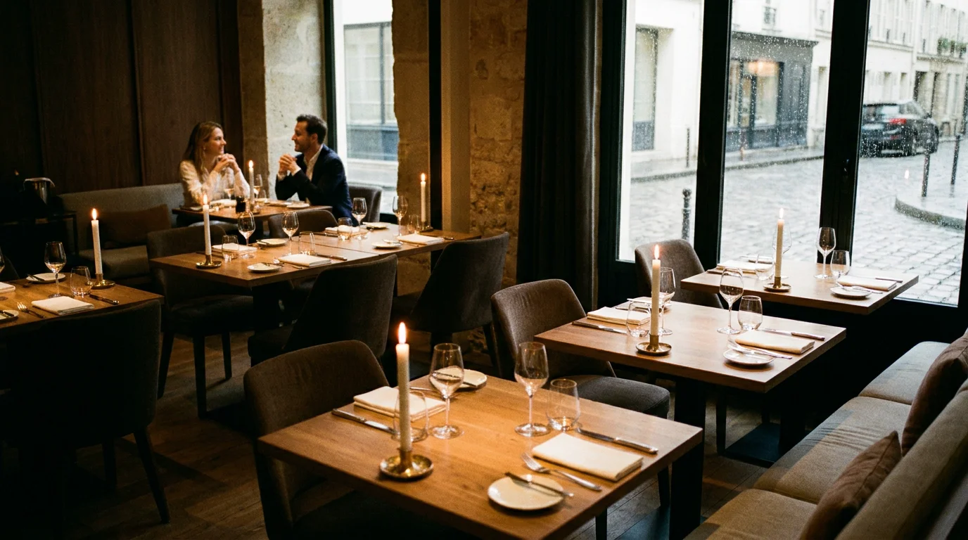 Salle de restaurant gastronomique intimiste et élégante à Paris